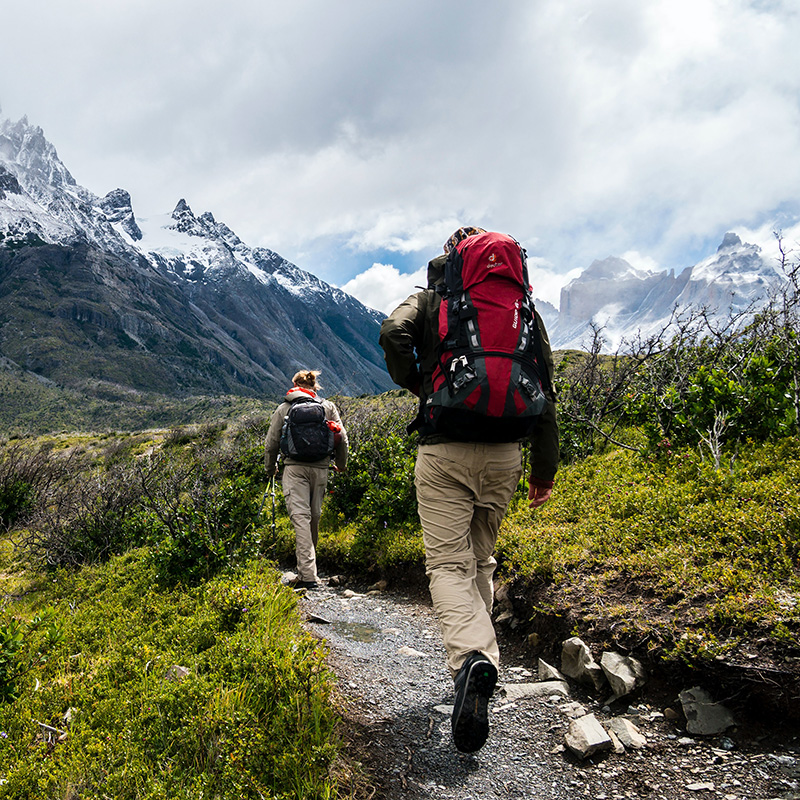 hiking in the mountains